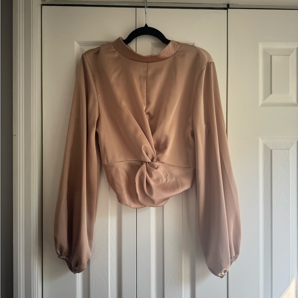 Elegant Satin Blush Women's Top